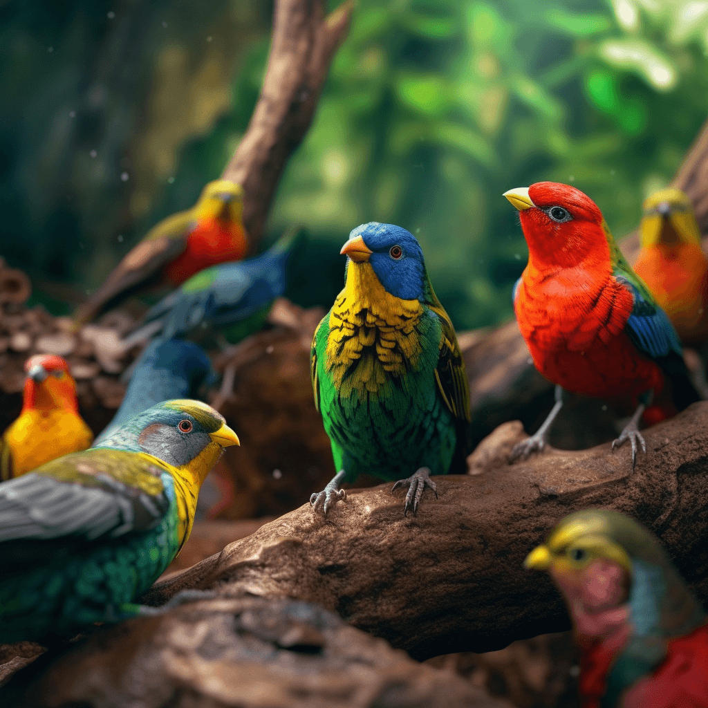 colorful-parrots-enjoying-the-nature